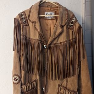Scully Leather beaded jacket with fringe